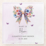 Baby in Bloom Wildblumen Bow Girl Baby Shower Glasuntersetzer<br><div class="desc">Baby in Bloom Wildblumen Bow Coquette Girl Babydusche Untersetzer</div>