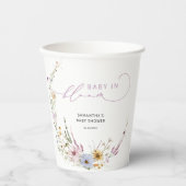 Baby in Bloom Wildblumen Elegante Babydusche Pappbecher (Vorderseite)