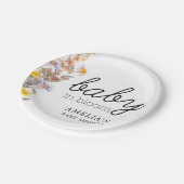 Baby in Bloom Wildblumen Elegante Babydusche Pappteller (Schrägansicht)