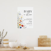 Baby in Bloom Wildblumen Kinderdusche Begrüßungsze Poster (Küche)