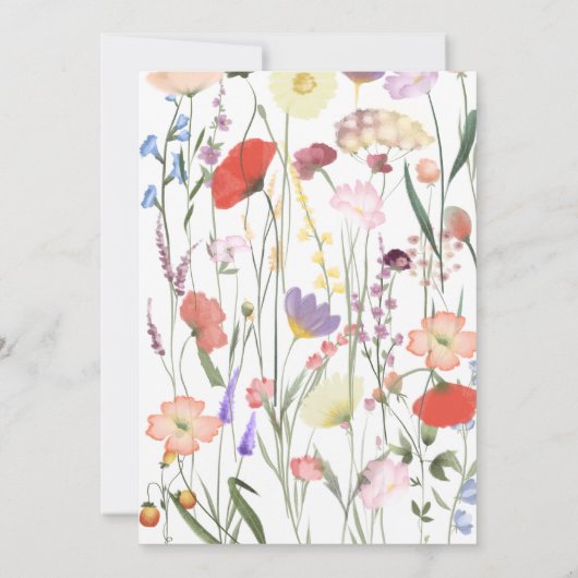 Baby in Bloom Wildblumen Kinderdusche Einladung (Rückseite)