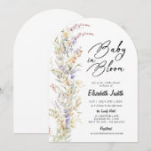 Baby in Bloom Wildblumen Kinderdusche Einladung (Vorne/Hinten)