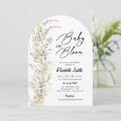 Baby in Bloom Wildblumen Kinderdusche Einladung (Stehend Vorderseite)
