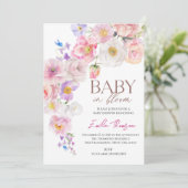 Baby in Bloom Wildblumen Kinderdusche Party Einladung (Stehend Vorderseite)