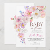 Baby in Bloom Wildblumen Kinderdusche Party Einladung (Vorne/Hinten)