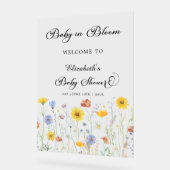 Baby in Bloom Wildblumen Kinderdusche Willkommen Acrylschild (Winkel)