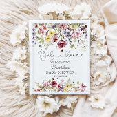 Baby in Bloom Wildblumen Kinderdusche willkommen Poster