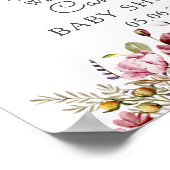Baby in Bloom Wildblumen Kinderdusche willkommen Poster (Ecke)
