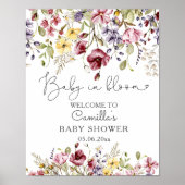 Baby in Bloom Wildblumen Kinderdusche willkommen Poster (Vorne)
