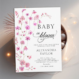 Baby in Bloom Wildblumen Script Baby Girl Dusche Einladung