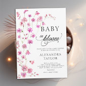 Baby in Bloom Wildblumen Script Baby Girl Dusche Einladung