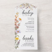 Baby in Bloom Wildblumen Sommerdusche All In One Einladung (Innen)