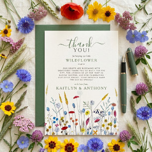 Baby in Bloom Wildblumenwiese Baby Shower Dankeskarte