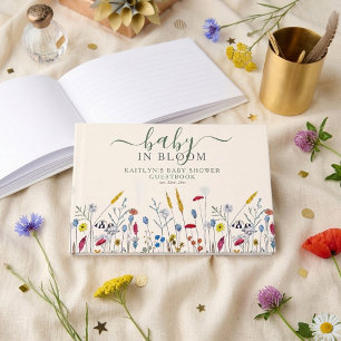Baby in Bloom Wildblumenwiese Baby Shower Gästebuch