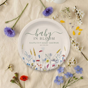 Baby in Bloom Wildblumenwiese Baby Shower Pappteller