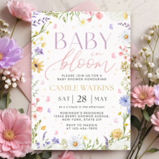 Baby In Bloom Wildflower Baby-Einladung Einladung