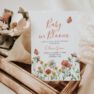 Baby in Bloom Wildflower-Baby-Einladung Einladung