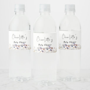 Baby In Bloom Wildflower-Baby-Party Wasserflaschenetikett