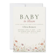 Baby in Bloom Wildflower Baby Shower Einladung
