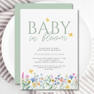 Baby in Bloom Wildflower Baby Shower  Einladung