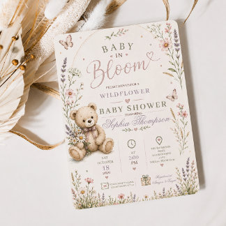 Baby in Bloom Wildflower Baby Shower Einladung