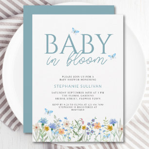 Baby in Bloom Wildflower Baby Shower für Jungen Einladung