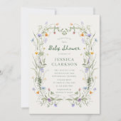 Baby in Bloom Wildflower Baby Shower Invitation Ankündigung (Vorderseite)