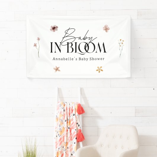 Baby in bloom wildflower baby shower invitation banner (Insitu)