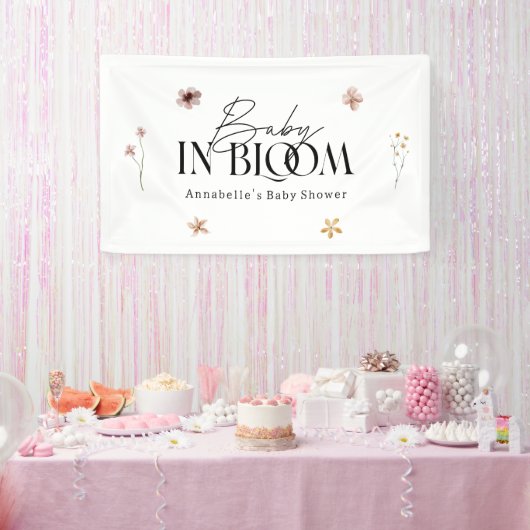 Baby in bloom wildflower baby shower invitation banner (Party)