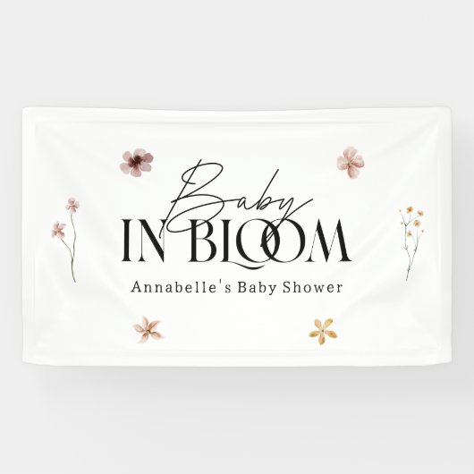 Baby in bloom wildflower baby shower invitation banner (Horizontal)