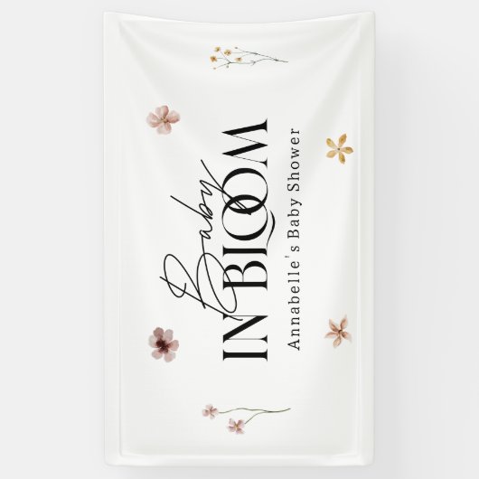 Baby in bloom wildflower baby shower invitation banner (Vertikal)