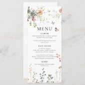 Baby in Bloom Wildflower Baby Shower Menükarte (Vorne/Hinten)