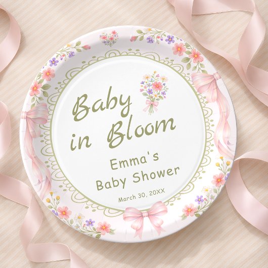Baby in Bloom Wildflower Baby Shower Pappteller