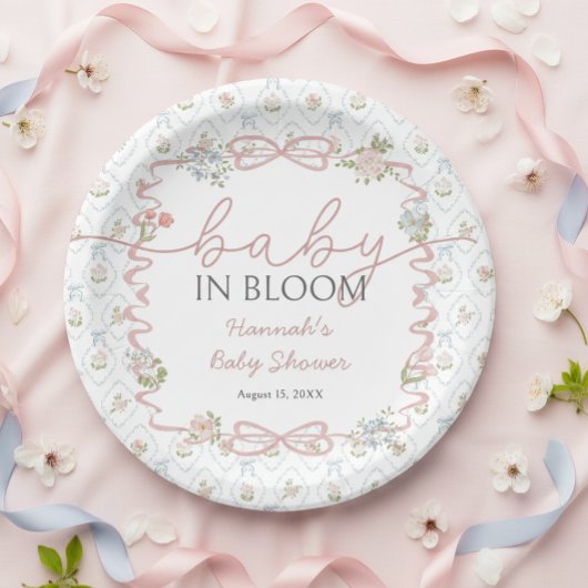 Baby in Bloom Wildflower Baby Shower  Pappteller
