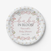 Baby in Bloom Wildflower Baby Shower  Pappteller (Vorderseite)