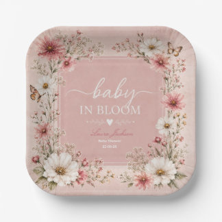 Baby in Bloom Wildflower Baby Shower Pappteller