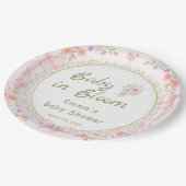 Baby in Bloom Wildflower Baby Shower Pappteller (Schrägansicht)