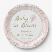 Baby in Bloom Wildflower Baby Shower Pappteller (Vorderseite)