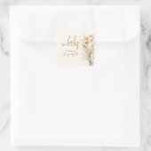 Baby in Bloom Wildflower Baby Shower Quadratischer Aufkleber (Tasche)