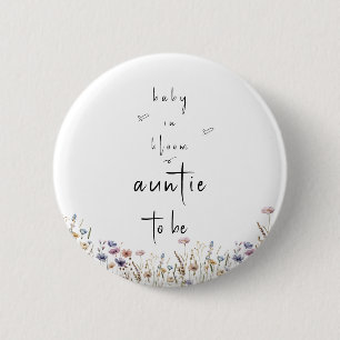 Baby In Bloom Wildflower Baby Shower Tante-werdend Button