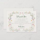 Baby in Bloom Wildflower Baby Shower Thank You Car Einladung (Vorne/Hinten)