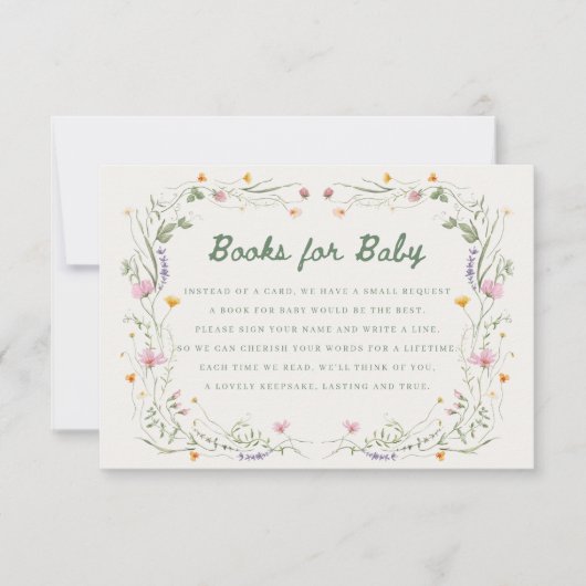 Baby in Bloom Wildflower Books for Baby Card Einladung (Vorderseite)