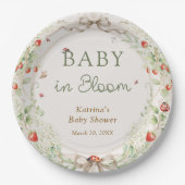 Baby in Bloom Wildflower Bow Baby Shower Pappteller (Vorderseite)