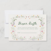 Baby in Bloom Wildflower Diaper Raffle Card Einladung (Vorderseite)