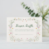 Baby in Bloom Wildflower Diaper Raffle Card Einladung (Stehend Vorderseite)