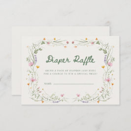 Baby in Bloom Wildflower Diaper Raffle Card Einladung