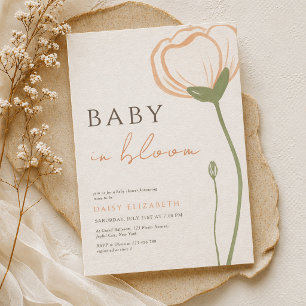 Baby in Bloom Wildflower Frühlings-Baby-Party Einladung