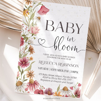 Baby in Bloom Wildflower garden Baby shower Einladung