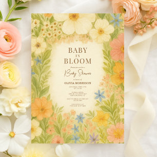 Baby in Bloom Wildflower-Garten-Baby-Shower-Einlad Einladung