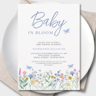 Baby in Bloom Wildflower Jungen-Baby-Party Einladung